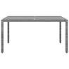 Garden Table 150x90cm - Tempered Glass & Poly Rattan Grey