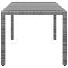 Garden Table 150x90cm - Tempered Glass & Poly Rattan Grey