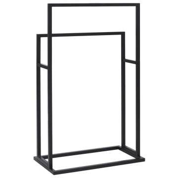 Freestanding Towel Rack Black - Durable Iron Design