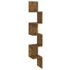 Wall Corner Shelf - Smoked Oak, 20x20x127.5 cm