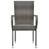 Stackable Outdoor Chairs - 2 pcs Grey Poly Rattan