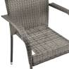 Stackable Outdoor Chairs - 2 pcs Grey Poly Rattan