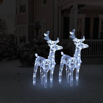 Christmas Reindeers 2 pcs LED Acrylic - Cold White Holiday Decor