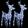 Christmas Reindeers 2 pcs LED Acrylic - Cold White Holiday Decor