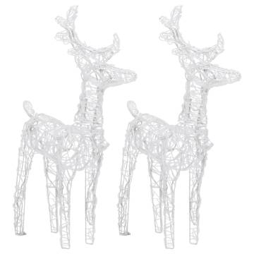 Christmas Reindeers 2 pcs LED Acrylic - Cold White Holiday Decor