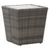 Tea Table Grey 41.5x41.5x43 cm Poly Rattan and Tempered Glass Colour grey Quantity in Package 1 Material glass 