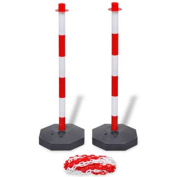 Chain Post Set with 10m Plastic Chain - Durable & Portable