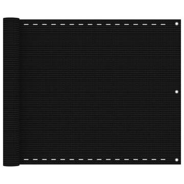 Black HDPE Balcony Screen 75x400 cm | Privacy & Shade