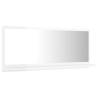 Stylish High Gloss White Bathroom Mirror - 90x10.5x37 cm