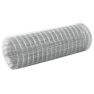 Chicken Wire Fence Galvanised Steel 25x0.5m Silver - Hipomarket