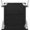 Folding Sun Lounger with Roof | Aluminium & Textilene Black