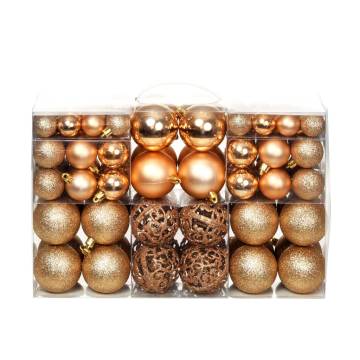 100 Piece Christmas Ball Set - Rose/Gold - Perfect Decorations