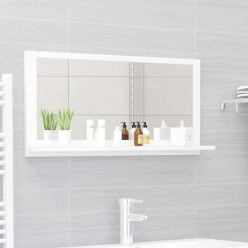 Stylish White Bathroom Mirror 80x10.5x37 cm - Hipomarket