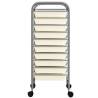 10-Drawer Mobile Storage Trolley - White Plastic | HipoMarket