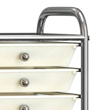 10-Drawer Mobile Storage Trolley - White Plastic | HipoMarket