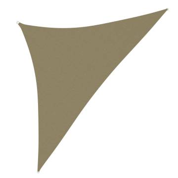 Beige Triangular Sunshade Sail - 3.5x3.5x4.9m Oxford Fabric