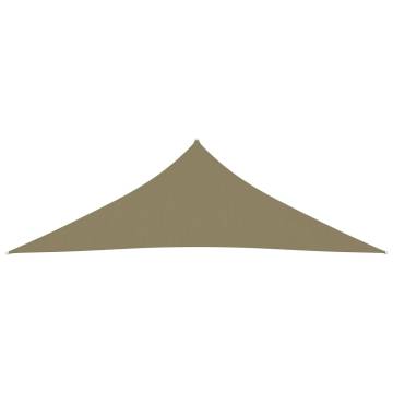 Beige Triangular Sunshade Sail - 3.5x3.5x4.9m Oxford Fabric