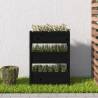 Solid Pine Wood Planter - Black 77x25x104.5 cm | Hipomarket