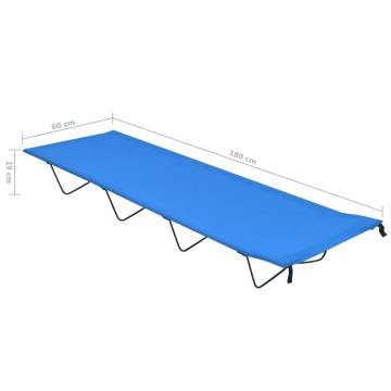 Camping Bed - Sturdy Oxford Fabric & Steel - 180x60x19 cm