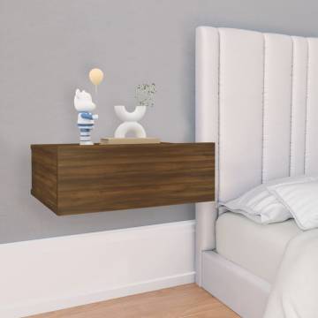 Floating Nightstand Brown Oak - Space-Saving Design 40x30x15 cm