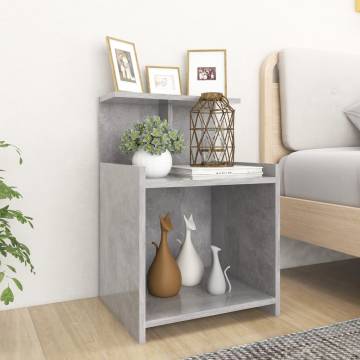 Stylish Concrete Grey Bed Cabinet - 40x35x60 cm | HipoMarket