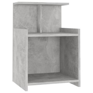 Stylish Concrete Grey Bed Cabinet - 40x35x60 cm | HipoMarket