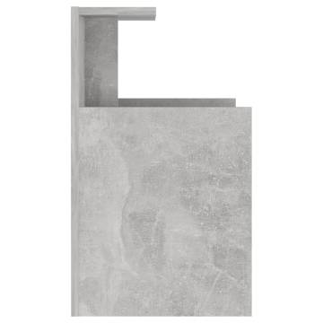 Stylish Concrete Grey Bed Cabinet - 40x35x60 cm | HipoMarket