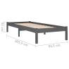 Grey Solid Wood Pine Bed Frame 90x200 cm | HipoMarket