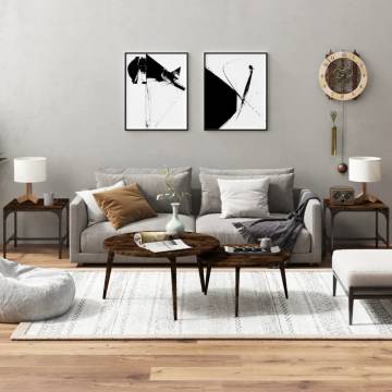 Stylish Smoked Oak Side Tables - 2 pcs | HipoMarket