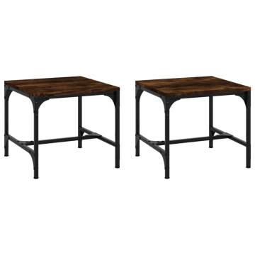 Stylish Smoked Oak Side Tables - 2 pcs | HipoMarket