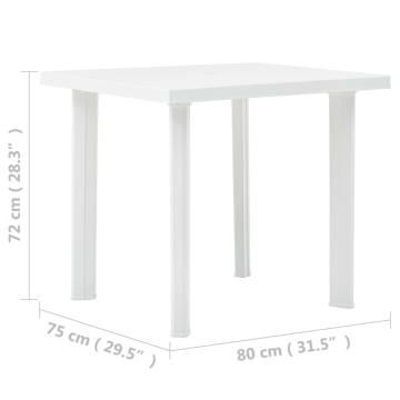 Weather-Resistant White Garden Table 80x75 cm | HipoMarket