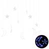 Star and Moon Fairy Lights - Remote Control 138 LED Blue