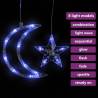 Star and Moon Fairy Lights - Remote Control 138 LED Blue