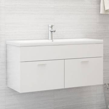 High Gloss White Sink Cabinet - 100x38.5x46 cm