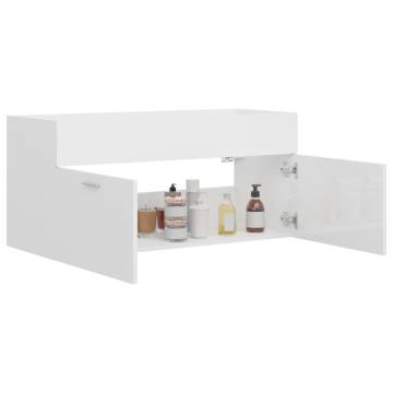 High Gloss White Sink Cabinet - 100x38.5x46 cm