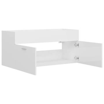 High Gloss White Sink Cabinet - 100x38.5x46 cm