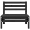 Garden Middle Sofa Black Solid Wood Pine - Relax in Style