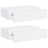 Elegant Wall-Mounted Drawer Shelves - 2 pcs White 40x23.5 cm