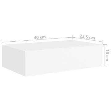 Elegant Wall-Mounted Drawer Shelves - 2 pcs White 40x23.5 cm