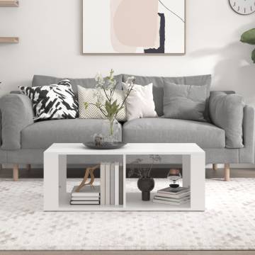 White Engineered Wood Coffee Table 100x50x36 cm - Elegant Design