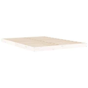 White Bed Frame 140x200 cm - Solid Pine Wood | HipoMarket