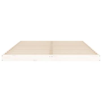 White Bed Frame 140x200 cm - Solid Pine Wood | HipoMarket