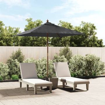 Garden Parasol with Wooden Pole - UV Protection & Stability