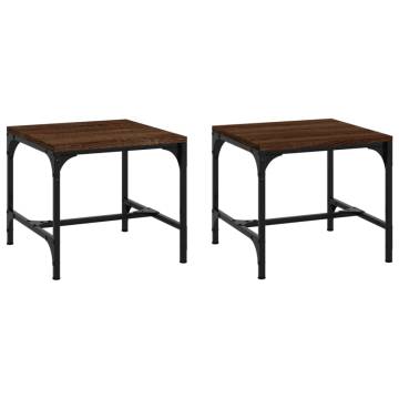 Stylish Brown Oak Side Tables - 2 pcs | Hipomarket