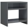 Stylish High Gloss Grey Bedside Cabinet | 40x30x40 cm