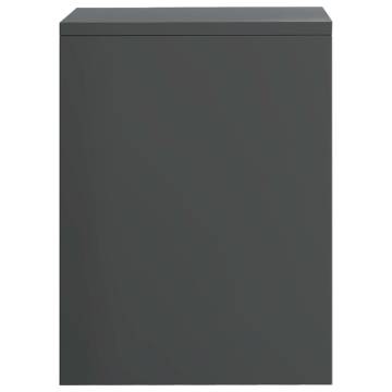 Stylish High Gloss Grey Bedside Cabinet | 40x30x40 cm