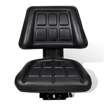 Comfortable Black Tractor Seat with Backrest | Hipo Market