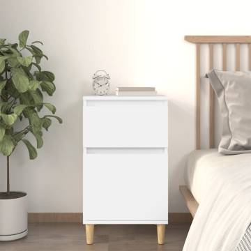 Elegant White Bedside Cabinet - 40x35x70 cm