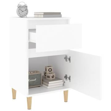 Elegant White Bedside Cabinet - 40x35x70 cm