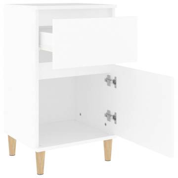 Elegant White Bedside Cabinet - 40x35x70 cm